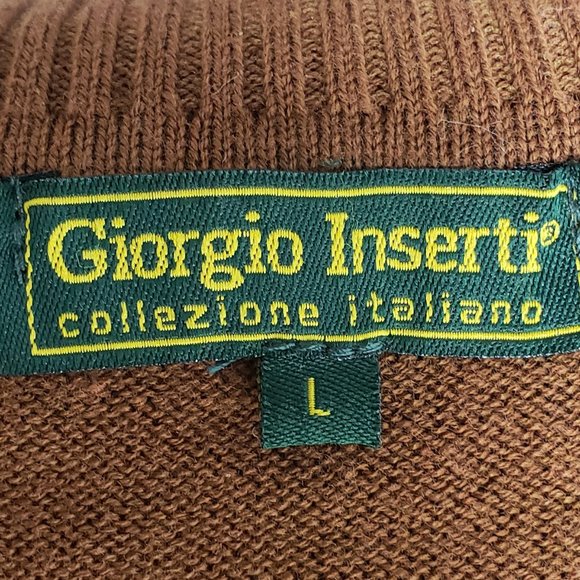 MENS GIORGIO INSERTI BROWN/RUST TURTLENECK SWEATER SIZE LARGE - Picture 6 of 7
